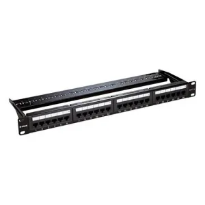 D-Link 24 Port Cat6 Unshielded Fully Loaded Punch Down Patch Panel - Keystone Type -1U- Black Colour - NPP-C61BLK241