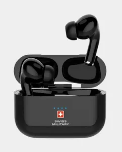 Swiss Military Victor 8 True Wireless Earbuds with ANC & Wireless Charging - Black - SM-VICTOR8-ANC-WL-BLK