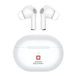 Swiss Military Delta 5 True Wireless Earbuds with ANC & ENC - White - SM-TWS-DELTA5-ANC-ENC-WHI