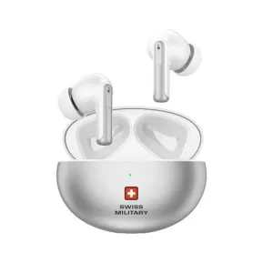 Swiss Military Victor 3 True Wireless Earbuds with ANC & ENC - Silver - SM-TWS-VICTOR3-ANC-ENC-SIL