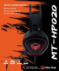 Platinum MT-HP020-A-PLAT Gaming Headset – 50mm Drivers, USB + 3.5mm, Omnidirectional Microphone