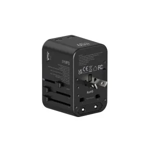 Platinum VITAL Series Universal Travel Adapter GaN 65W PDx2 + QC - Black - P-UTAPD65WBK