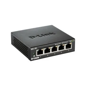 D-Link DGS-105 | 5-Port Unmanaged Gigabit Desktop Switch – Plug & Play