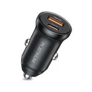 Platinum VITAL Series Mini Car Charger PD 30W + QC - Black - P-CLAPD30MINBK