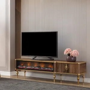 Vimini Home Derya TV Unit with Fireplace