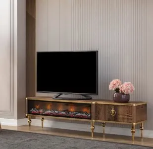 Vimini Home Derya TV Unit with Fireplace