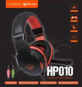 Platinum MT-HP010-A-PLAT Gaming Headset – 40mm Drivers, Dual 3.5mm Jacks, Noise-Isolating Microphone
