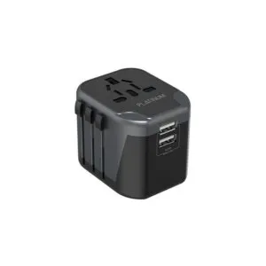 Platinum Universal Travel Adapter Dual USB 2.4A  Black - P-UTAUSB2BK