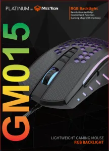 Platinum MT-GM015-A-PLAT Lightweight RGB Gaming Mouse – 6400 CPI, 8 Buttons, USB Wired