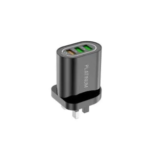 Platinum VITAL Series Wall Charger QC+2USB 5.1A - Black - P-CHRVTQCUBK