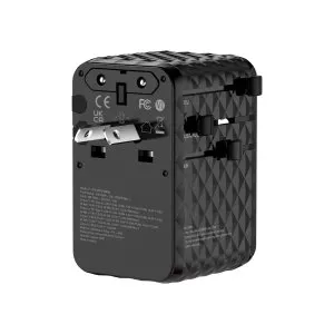 Platinum JOVIAL Series Universal Travel Adapter PD 70W with Cable - Black - P-UTAJVPD70WBK