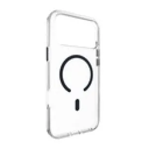 Mageasy bright m never yellowing protective clear case with independent metal buttons for iphone 17 pro max-transparent/midnight ring - MPH17M394MR25