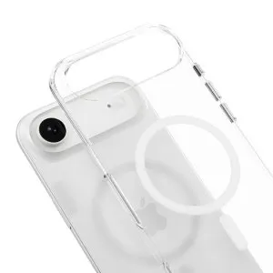 Mageasy bright m never yellowing protective clear case with independent metal buttons for iphone 17 air-transparent/white ring - MPH17A394WN25