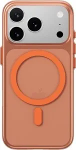 Mageasy lyte m ultra thin .70mm case with independent metal buttons for iphone 17 pro-coral - MPH17P392CL25
