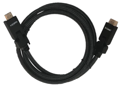 D‑Link HCB‑4AABLBRR‑5 HDMI 2.0 Cable – 5 m, 180° Angled Connector, Gold‑Plated, Braided